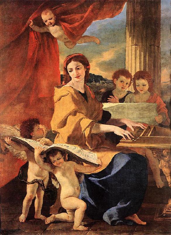 POUSSIN, Nicolas St Cecilia af Norge oil painting art
